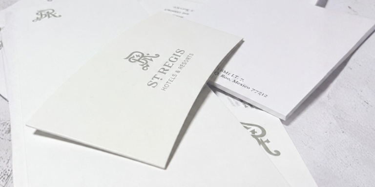Colateral impreso para The St. Regis Costa Mujeres Resort producido por Grupo Regio